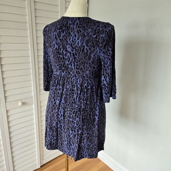 Soma Purple‎ Cheetah Print Babydoll Tunic Top Women's M Mobwife Loungewear Y2K - Picture 10 of 15